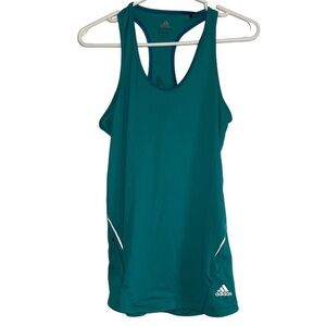 Adidas Women Turquoise Blue Racer Back Athletic Tank Top Size Small